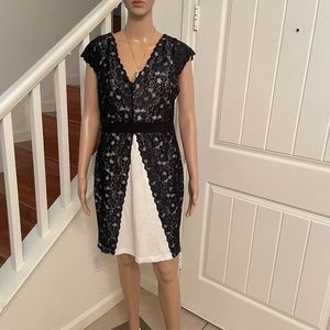 Black and White Lace MIDI Dress